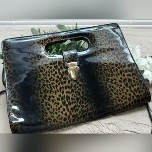 Animal print clutch